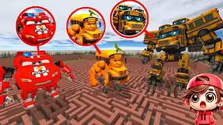 All Size TINY To GIANT TRANSFORMER BUS IRENG Evolution in Maze in Garry's Mod