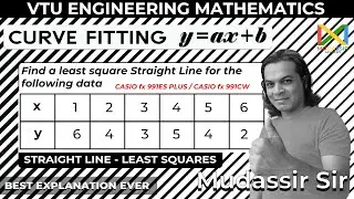 Curve Fitting Straight Line y=ax+b | VTU Method of least squares Engineering Mathematics