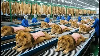 Inside Modern Lion-Leather Factory: From Lion Skin to Luxury Jacket and Bags New