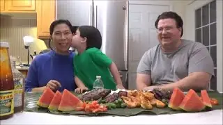 Boodle Fight| Eating Filipino Food | Check Out A New Channel | Filipino Food Mukbang