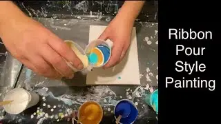 Beach inspired🌀Ribbon Pour style painting. Enjoy.