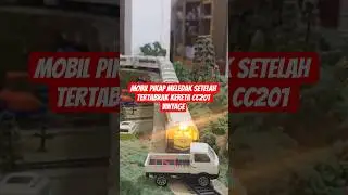 mobil pikap meledak setelah tertabrak kereta CC201 vintage #railway #train #shorts