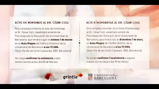 Dr. César Coll “Los retos de la Psicología de la Educación en el actual escenario educativo”.