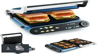 ARLIME Panini Grill Press Sandwich Maker 1200W Electric Griddle with LED Touch