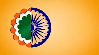 Patriotic India Theme Half Rosette Badge on Yellow Background stock footage | Cinefootage
