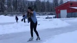 Ice skating in public | Prince George Canada