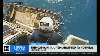 Ship's captain airlifted after fall Near Port Miami