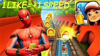 ⭐️SUPERHERO⭐️SPIDER-MAN plays SUBWAY SURFERS⭐️Reaction⭐️