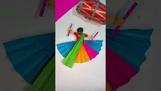 navratri garba doll| paper craft| diy dancing girl| dandiya dance #trending #ytshorts #navratri #diy
