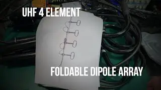 commercial UHF antenna - 4 element foldable dipole array  + antenna gain compare