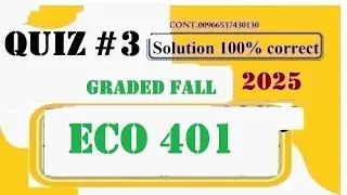 eco 401 quiz 3 solution fall 2025