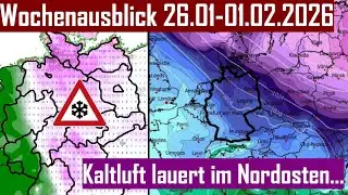 Neue TIEFS mit SCHNEE und GLÄTTE ab DIENSTAG - KALTLUFT im NORDOSTEN - Wochenausblick 26.01-01.02.26