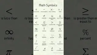 11 and 12 important Math symbols Math ke important symbols गणित में उपयोग होने वाले निशान