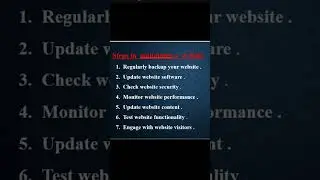 Steps in maintaining a website