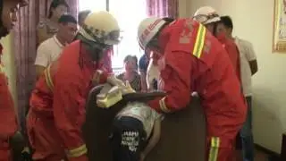 Firefighters rescue boy who got his head stuck in a couch