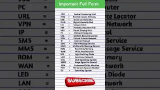 computer se सम्बन्धित full form//#computer #relative #full #form #gk #shorts