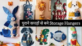 DIY Storage Hanger from Old Clothes | Cute Cartoon Organizer Idea.
