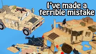 Удивительная самодельная модель разрушенного бомбардировщиком Humvee из Lego.