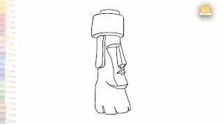 Moai Island drawing easy | Art tutorial | How to draw Moai Island step by step easily | #artjanag