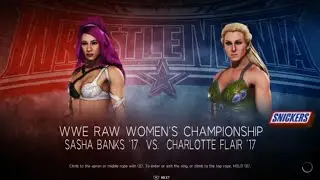WWE2K20: Sasha Banks vs. Charlotte Flair for the RAW Women's Championship at WrestleMania