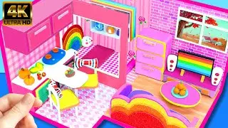 4K Ultra HD Rainbow Mini Dollhouse 💗 | Beautiful DIY Hand Made