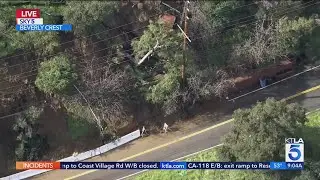 Homes evacuated after mud, debris flow in L.A.'s Beverly Crest neighborhood