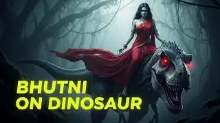 Beautiful Red Saree Ghost 👻 Riding a Haunted Dinosaur | Scary Horror Scene 2025