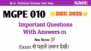 MGPE 010 Important Questions 2025 | mgpe 10 important questions with answers 