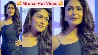 Mrunal Thakur Red Carpet Hot Looks Black Slit Gown Paparazzi #bollywood