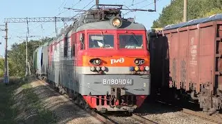 Электровозы ВЛ80С-1198/1199, ВЛ80С-1041 и 2ЭС5К-485 с грузовыми поездами
