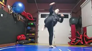 WTD Round Kick to Question Mark Kick sequential 