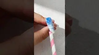 🏝️Summer vibe beach nails with a straw!💙 #nails #nails4today #nailart #naildesign #creativeart