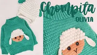 Teje conmigo esta bonita Chompita Olivia 🐑✨ / tejido a crochet/ parte 1(Adáptalo a todas las tallas)