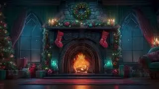 Magical Christmas Night | Cozy Yuletide Hearth Ambience | Holiday Fireplace & Winter Wishes Backdrop