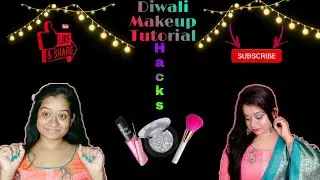 ||Diwali makeup tutorial with hacks||💄🎇 look fabulous and save money! #diwalilook  #hacks