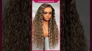 UNice Bye Bye Slip&trade; Caramel Brown With Honey Blonde Highlights Water Wave Glueless Drawstring Wig