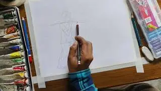 Easy village scenery drawing step by step/village scenery drawing@subhasdebnathart7079 