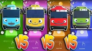 Tayo The Little Bus - Green 🆚 Yellow 🆚Red 🆚 Blue Bus 🎶 Tiles Hop EDM Rush Gameplay 🎯💥
