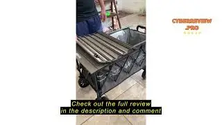Review WHITSUNDAY Folding Camping Wgon Beach Collapible Wagon with Aluminium Table Plate (Grey)