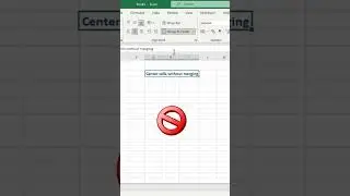 Center cells without merging in excel #shorts #merge