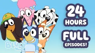 🔴LIVE: 24 HOURS+ Bluey Episodes in HD! ✨ 💙 | Bluey School Friends ✏️ ✨ | 18 FULL EPISODES | Bluey