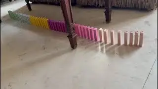 Insane domino&rsquo;s with jenga blocks 🔥🔥🔥🔥🔥🔥🔥🔥🔥🔥