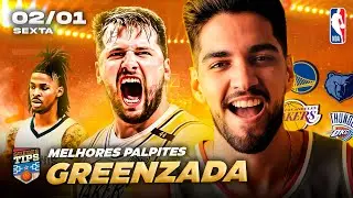 PALPITES DA NBA PARA HOJE 02 01 2025 (SEXTA-FEIRA) + BILHETE PRONTO