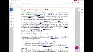 UGC# PSYCHOLOGY # Perception # Subliminal Perception and Related Factors