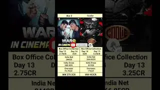 War 2 vs Coolie Day 14 vs Day 13 Final Box Office Collection #shortsfeed