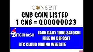 COINSBIT COIN CNB TRADING START / PER TOKEN 23 SATOSHI / CLOUD MINING SITE / EARN WITHOUT INVESTMENT