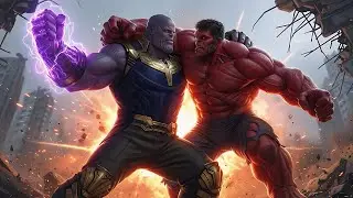 Red Hulk Awakens to Face Thanos &ndash; Power Beyond Control #hulk #thanos #movie #epicfight