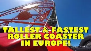 Red Force Roller Coaster Tallest & Fastest in Europe Ferrari Land PortAventura Spain POV
