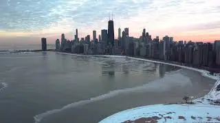 Aerial views of Chicago - Winter Sunset Vol 2 [4K Drone Footage]