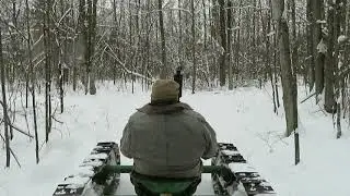 Oliver OC3 drive through winter woods